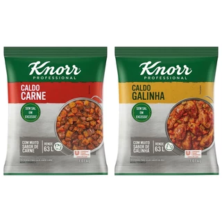 Caldo em Pó Knorr Galinha Carne 1Kg Rende 65L Baixo teor Sal