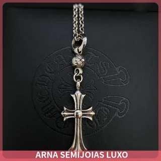Colar Masculina E Feminina/Colar Chrome Hearts Com Cruz Pingente Banhado A Prata Estilo Punk Acessórios Presente X0101