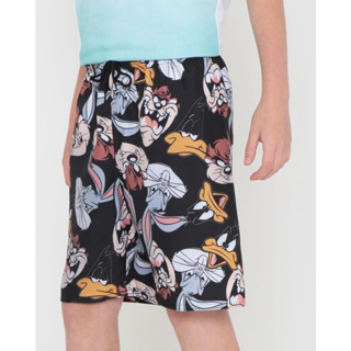 Bermuda Juvenil Estampa Looney Tunes Preta