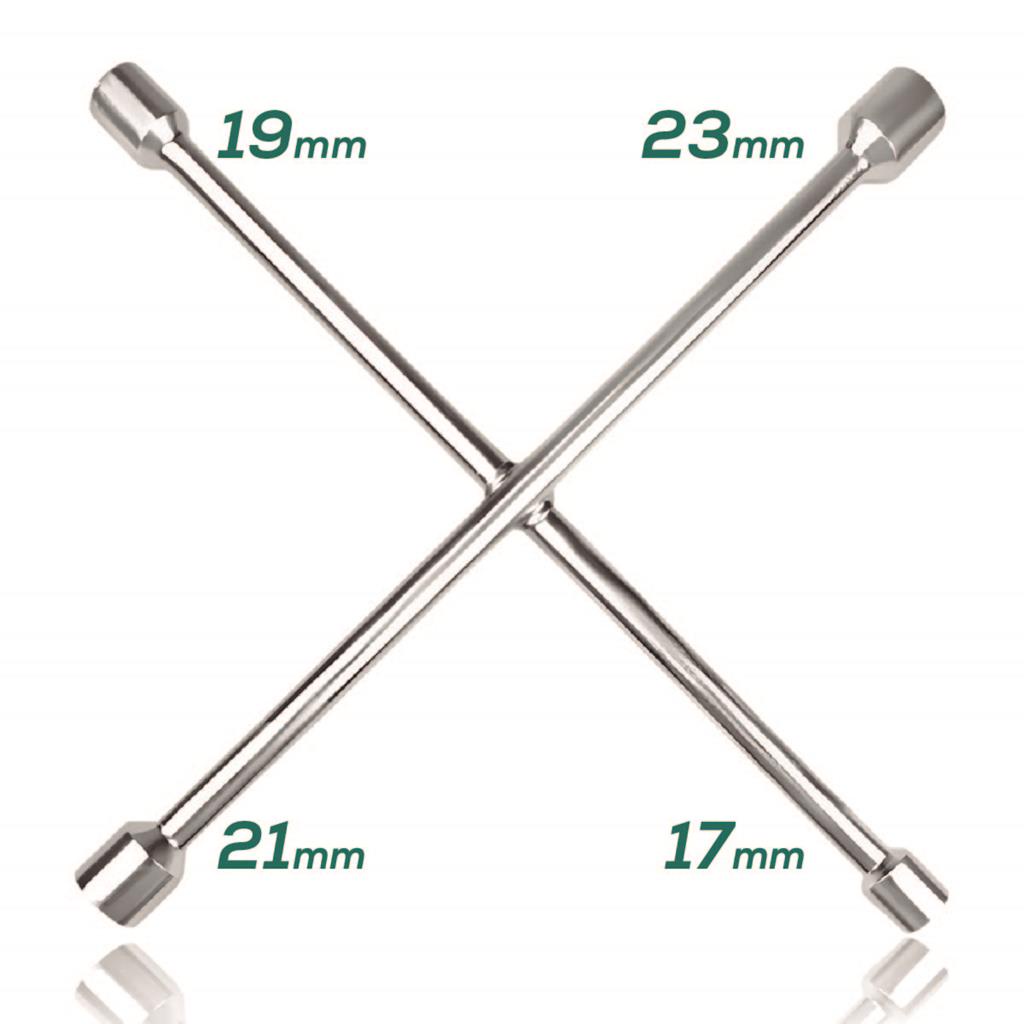 Chave de Roda Cruz 4 Bocas 17mm 19mm 21mm 23mm Formato Hexagonal