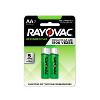 Pilha recarregável AA2 econômica 2 unidades Rayovac