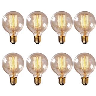 8 Lâmpada Filamento de Carbono Retrô G80 Galaxy Led 40w 127v 220v Vintage 2400K Amarelo Dimerizável
