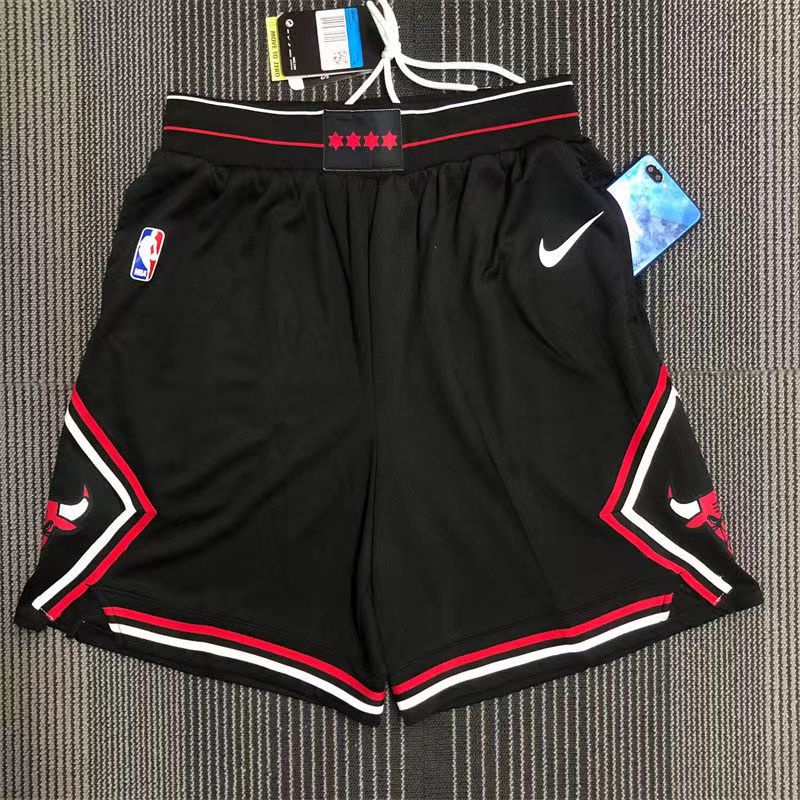 2021-22 Novo Original NBA Chicago Bulls Basketball Jersey Shorts Para Homens Swingman Edição Retro City Prensado A Calor Preto