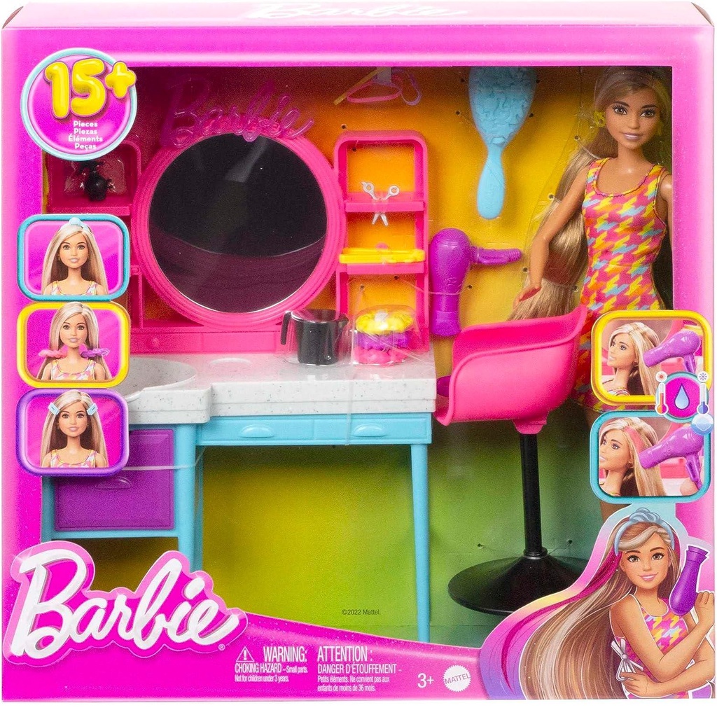 Barbie Boneca Cabelo Roxo - Profissões Cabeleireira - Mattel