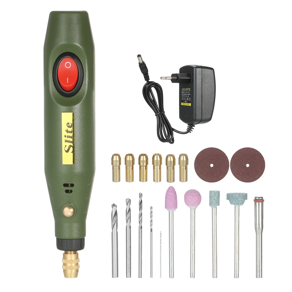 Kit De Ferramentas Rotativas Portáteis De Potência Mini Esmerilhadeira Elétrica 18000RPM Ferramenta De Polimento De Alta Velocidade Com Múltiplos Fixações Para Jóias De Talha De Madeira Fazendo Bricolagem Artesanal