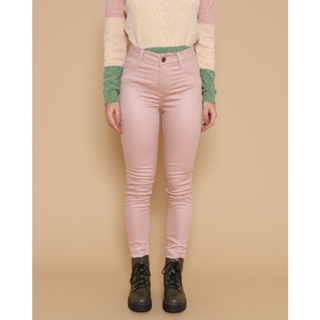 Calça Feminina Sarja Skinny Cintura Média Rose