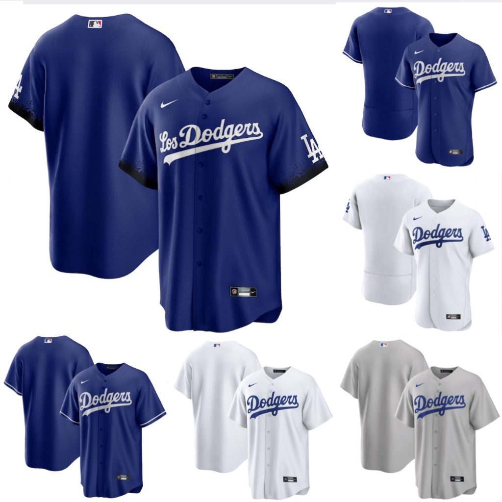 Mens Baseball Jersey LA Dodgers Nome do jogador bordado Royal/Branco