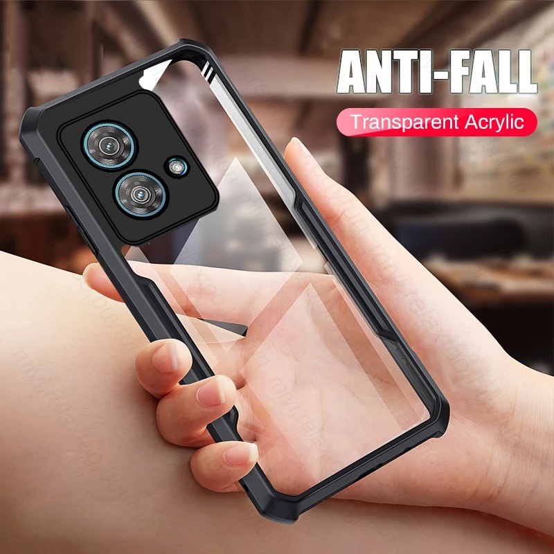 Motorola Moto G84 G73 G71 G51 5G Capa De Sílica gel À Prova De Choque Para Edge 40 Neo 30 Fusion Clear Acrylic TPU Traseira Com Estrutura Macia