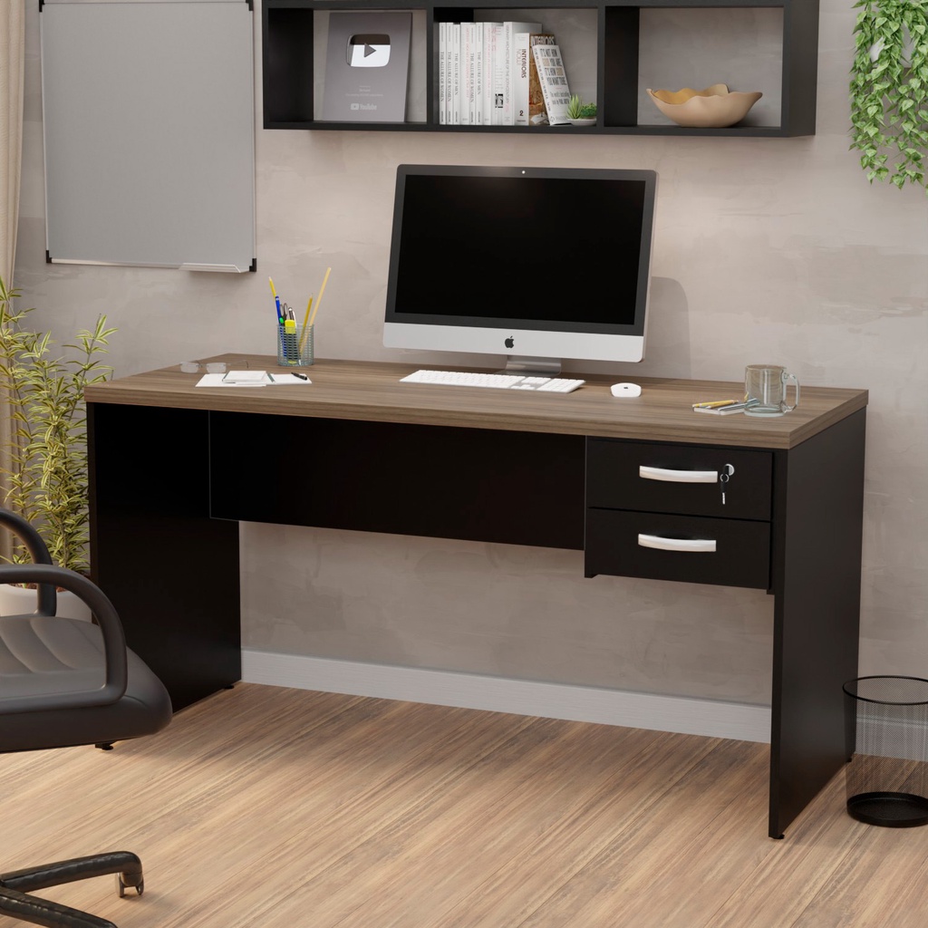 Mesa De Escritório 1.60x60 Com Gaveteiro Netmobil