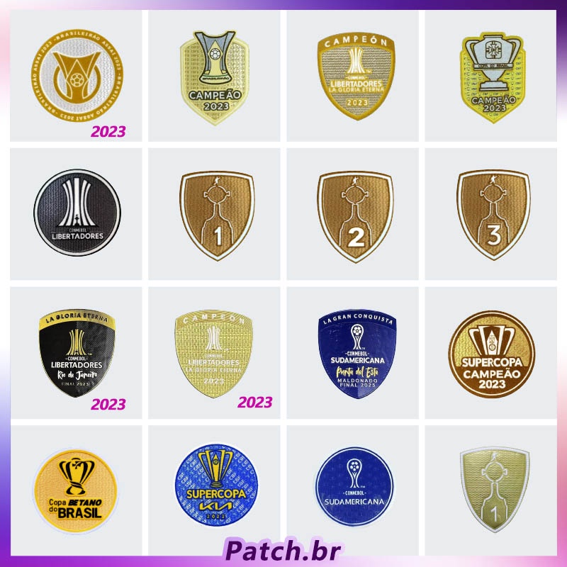 Crachá de futebol Corinthians [Brasileirão] 2023 Santos Patch de futebol Grêmio [Libertadores] Fluminense Patch de honra São Paulo / Super Copa
