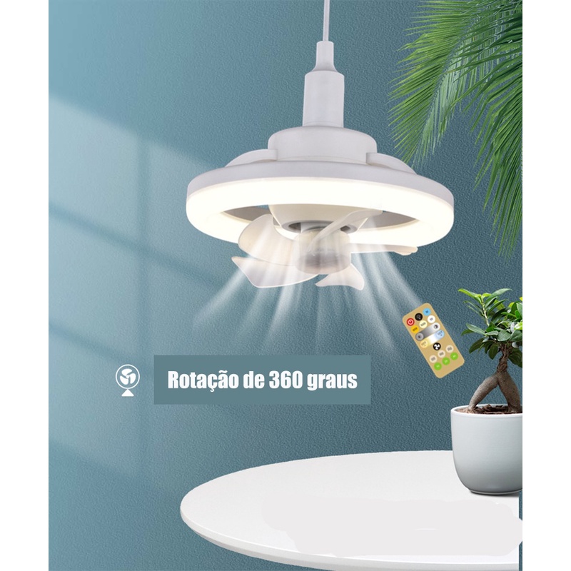 Ventilador De Teto Com Led Novo Com Controle Remoto Branco Lâmpada Ventilador De Teto