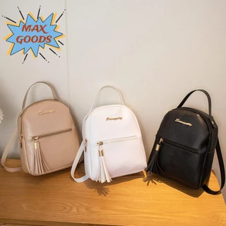 MAXGOODS Bolsa Escolar De Couro , De Viagem De Grande Capacidade PU , Mochila Estudantil Simples À Prova D