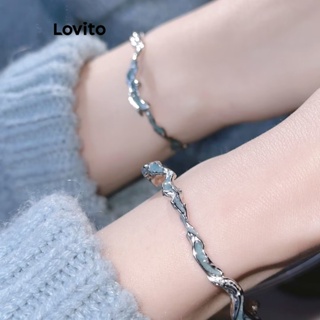 Lovito Pulseira Geométrica Lisa Casual Para Mulheres LFA11356