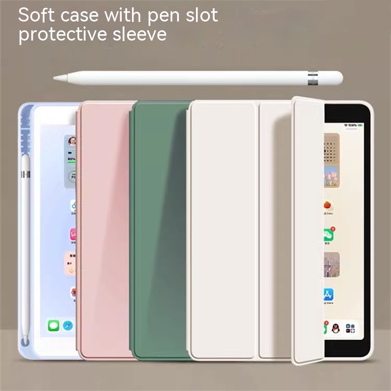 Capa De Couro PU Mini Silicone À Prova De Choque Com Suporte Para Caneta Macia iPad Pro11 Air 5 4 10 9 8 7a Geração 10,2 10,5 9,7