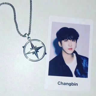 K-Pop Idol Stray Kids Necklace SKZ Bússola Logotipo Acessórios De Moda Colares Stay Gift