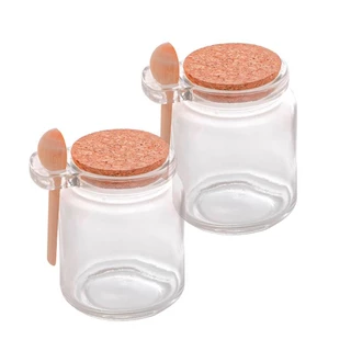 Potes de Vidro Porta Tempero com Tampa Bambu e Colher 2 peças - Lyor 1902/2 em Oferta na Shopee