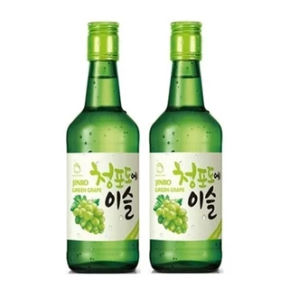 2 BEBIDA COREANA SOJU CHUM CHURUM UVA VERDE 360ML JINRO PLUM