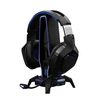 Suporte Fone de Ouvido Gamer Headset RGB c/ Hub USB 3.0