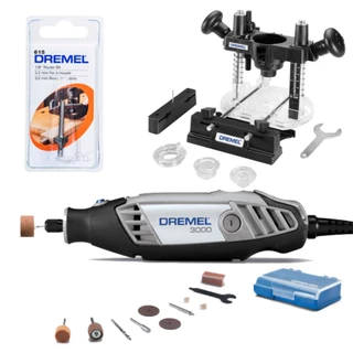 RETIFICA DREMEL SERIE 3000 120W KIT 10 ACES. 110V + TUPIA + FRESAS