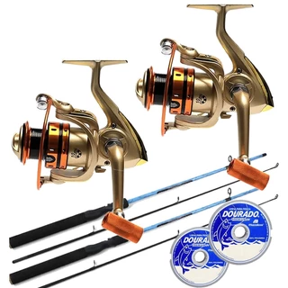 Kit Pesca Pesada 02 Molinete CMIK 4000 02 Vara Linha 200mts