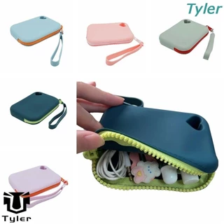TYLER Carteira De Moedas De Silicone , Rectângulo De Cor Sólida Bolsa Simples De Maquiagem Para Batom , Portátil Com Lanyard Coreana À Prova D'água De Grande Capacidade Estudantes De