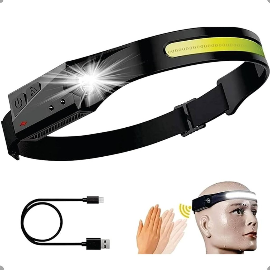 Lanterna Cabeça Led Sensor Movimento Recarregável | Shopee Brasil