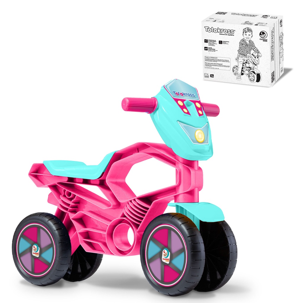 Triciclo Infantil Com Pedal Motoca Menina Suporta ate 24kg Velotrol Tico  Tico Aprox 2 anos