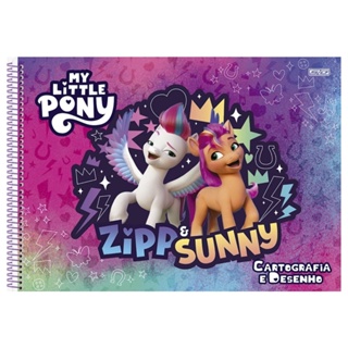 Kit Escolar My Little Pony Caderno Universitário 100fls + Caderno de Desenho