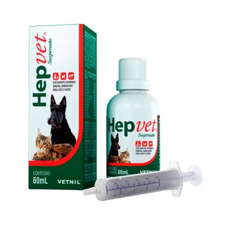 Suplemento Hepvet Suspensão Para Cães e Gatos Vetnil 60mL
