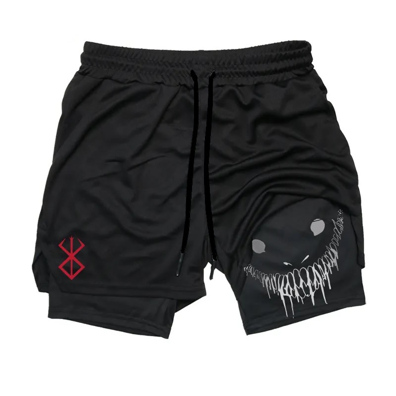Y2K Summer Men Streetwear Anime High Waist Oversize Ginásio Calças Curtas Treinamento Fitness Track Roupas