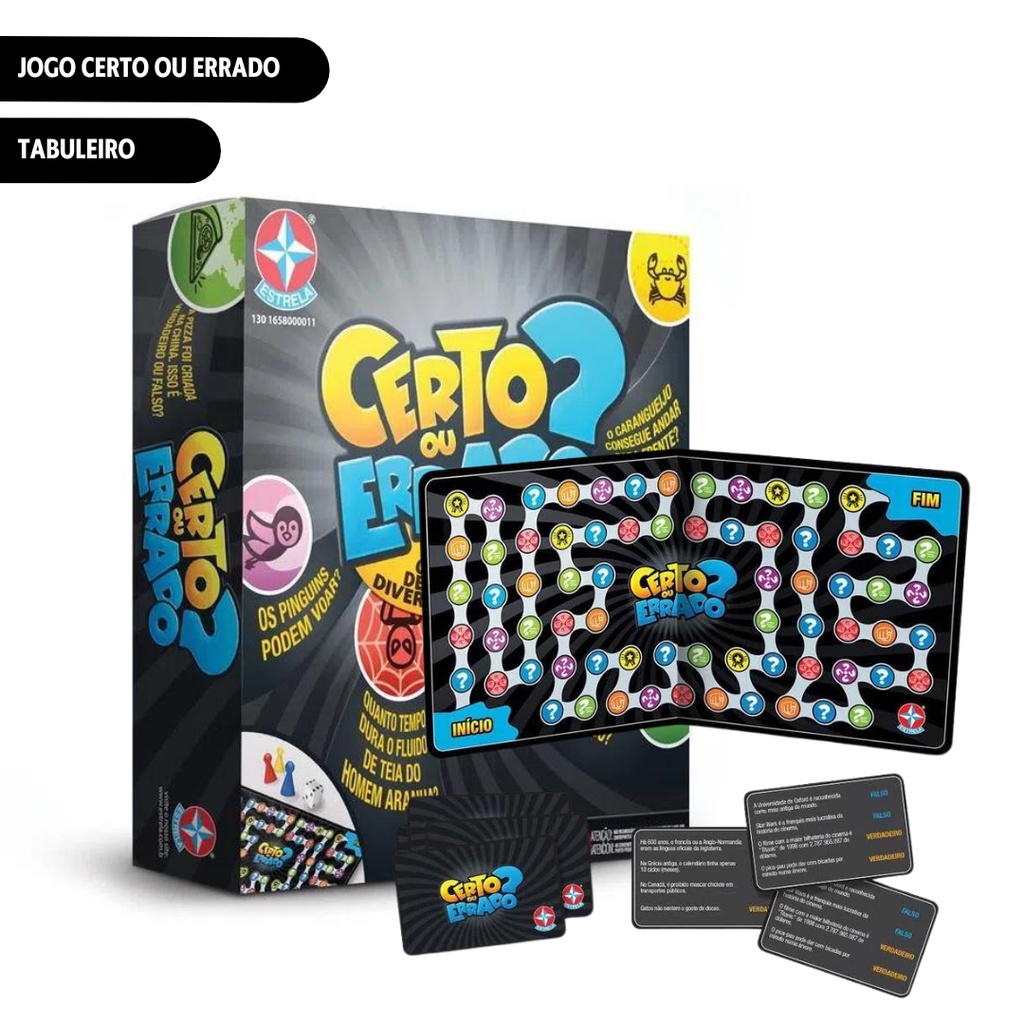 Jogo de Tabuleiro Certo ou Errado Estrela | Shopee Brasil