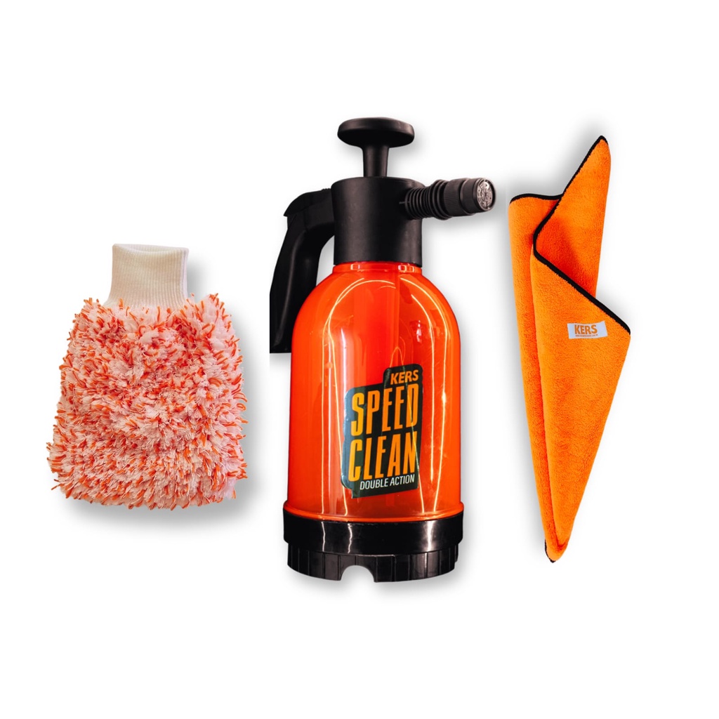 Pulverizador Snow Foam Manuel Kers Speed Clean + Luva de Lavagem + Toalha Microfibra