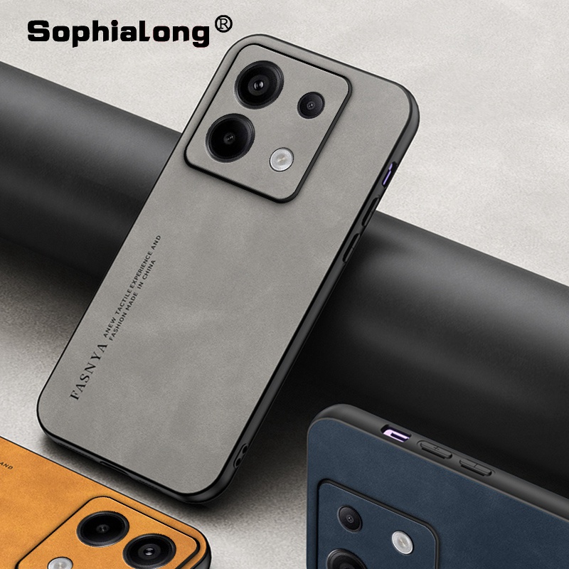 Capa Dura De Couro Para Xiaomi Redmi Nota 13 Pro Plus + POCO M6 F6 X6 Conciso