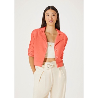 Blazer Cropped Feminino Em Moletom Alfaiatado Hering