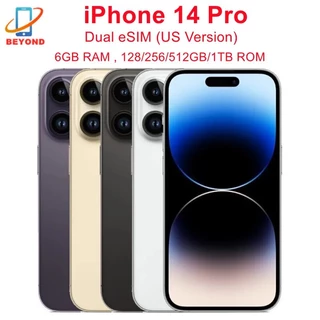 98 % Novo iPhone Original Apple 14 Pro 128/256/512GB 1TB ROM 6GB RAM Dual eSIM 6.1 " Super Retina OLED Genuíno Identificação Facial NFC A15 5G-GoodLuckGift