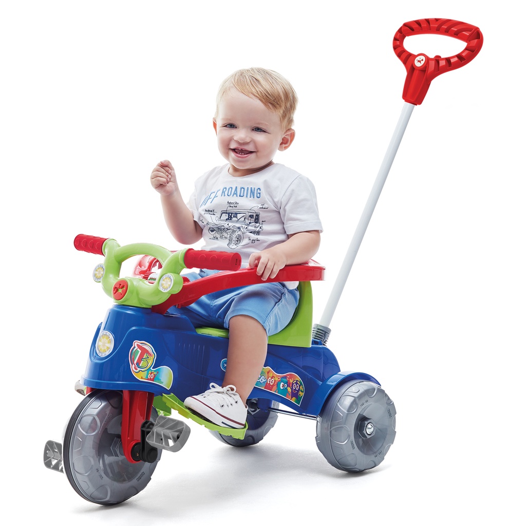 Motoca Infantil Azul Diversão Triciclo Criança Pedalar Bebe