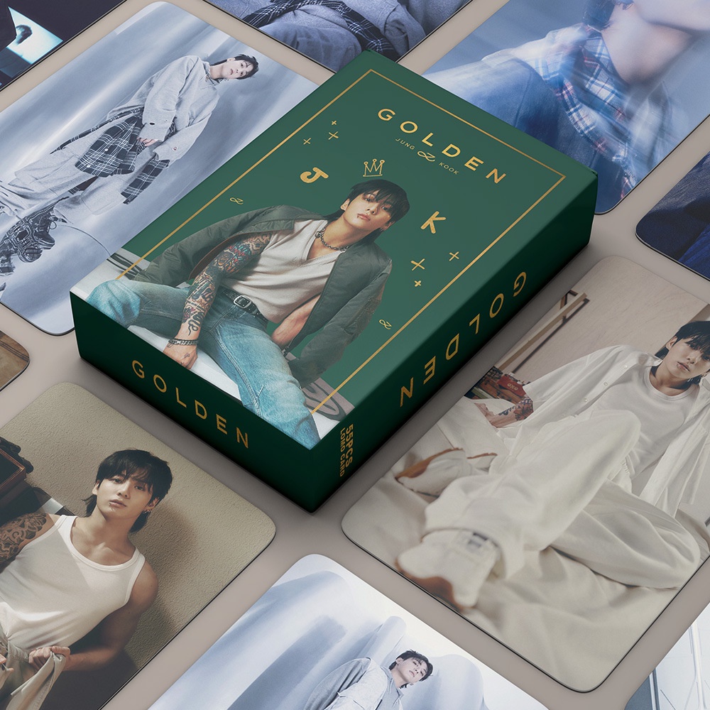 BTS トレカ　CONCEPT PHOTOBOOK  JK KPOP 55pcs/Caixa BTS JUNGKOOK Cartões Fotográficos Cartão GOLDEN