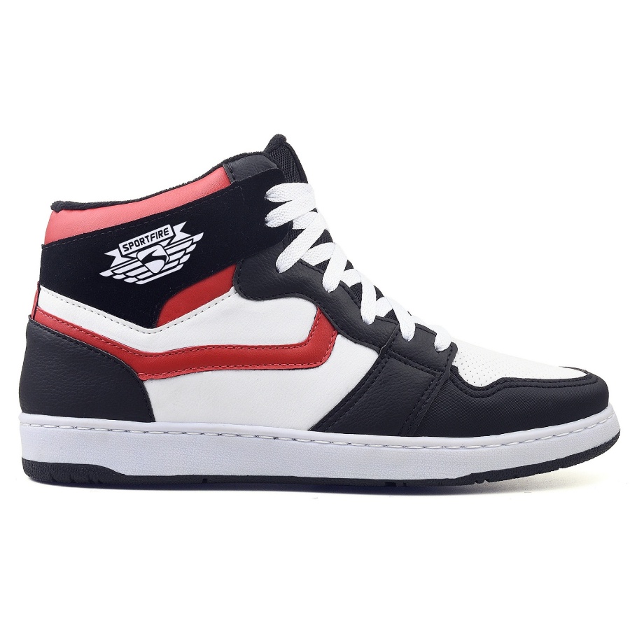TENIS CASUAL SPORT FIRE CANO ALTO 0088A BRANCO/VERMELHO Shopee