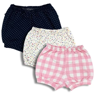 Kit 3 Shorts Tapa Fraldas Roupa Bebê Menina Verão Algodão c21053