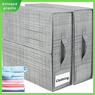 2Pcs Organizador De Lençol De Cama 15 × 12.6 4.3 Com Cabo Caixa De Armazenamento Não Tecido Dobrável Cubo Almofada SHOPSKC4319
