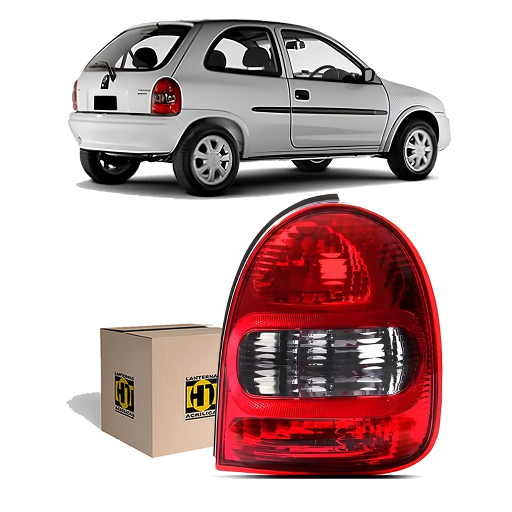 Par Lanterna Traseira Corsa Wind Hatch 2 Portas 96 a 2010 Bicolor Fumê ...
