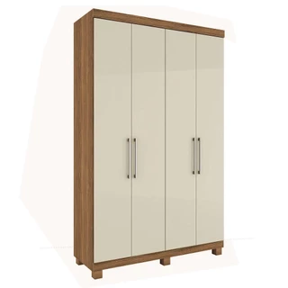 Guarda Roupa Paranoá com 4 Portas e 2 Gavetas Móveis Rimo Freijo/Off White
