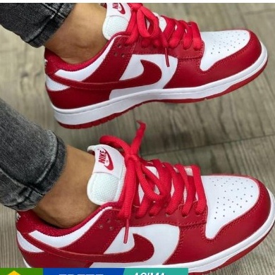 Tênis Nike Jordan 1 Low Court vermelho/Branco 34/43 Laranja /BrancoCano Baixo Feminino Masculino