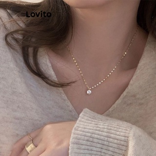 Lovito Colares Casuais De Corrente De Cristal De Strass Simples Para Mulheres LFA10257