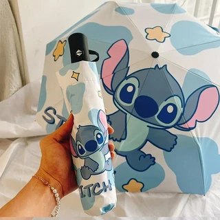 Stitch Sunumbrella Cartoon Lilo & Umbrella Proteção UV 3 Guarda-Sol Portátil Dobrável Para Mulheres E Crianças Gift