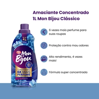 Amaciante Concentrado 4 Fragrancias Mon Bijou Bombril 1L