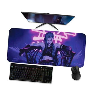 Mouse pad Gamer Grande Mousepad 90x40 80x40 60x40 70x30 - Lol Arcane Jinx 6