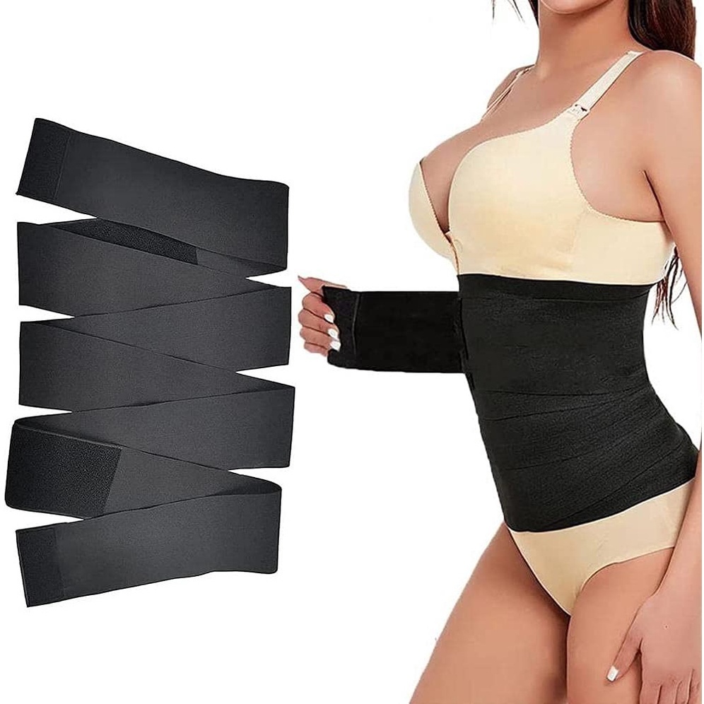 Imagem do produto Cinta Modeladora INVISÍVEL Faixa Cintura Queima Gordura Preta Wrap Waist Trainer Tape 3