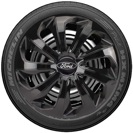 Promoção Jogo de 4 Calotas Esportivas aro 13/14 Preta Brilhante Compatível com ka Escort Fiesta Verona