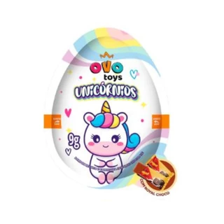 OVO TOYS UNICORNIOS - kit 12 UNIDADES - chocolate napolitano